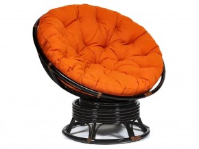 Кресло-качалка Papasan w 23/01 B с подушкой Antique brown, ткань Оранжевый в Пласте - plast.магазин96.com | фото